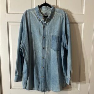 EUC Classic Denim Blue Men's Shirt Size 3X 100% Cotton